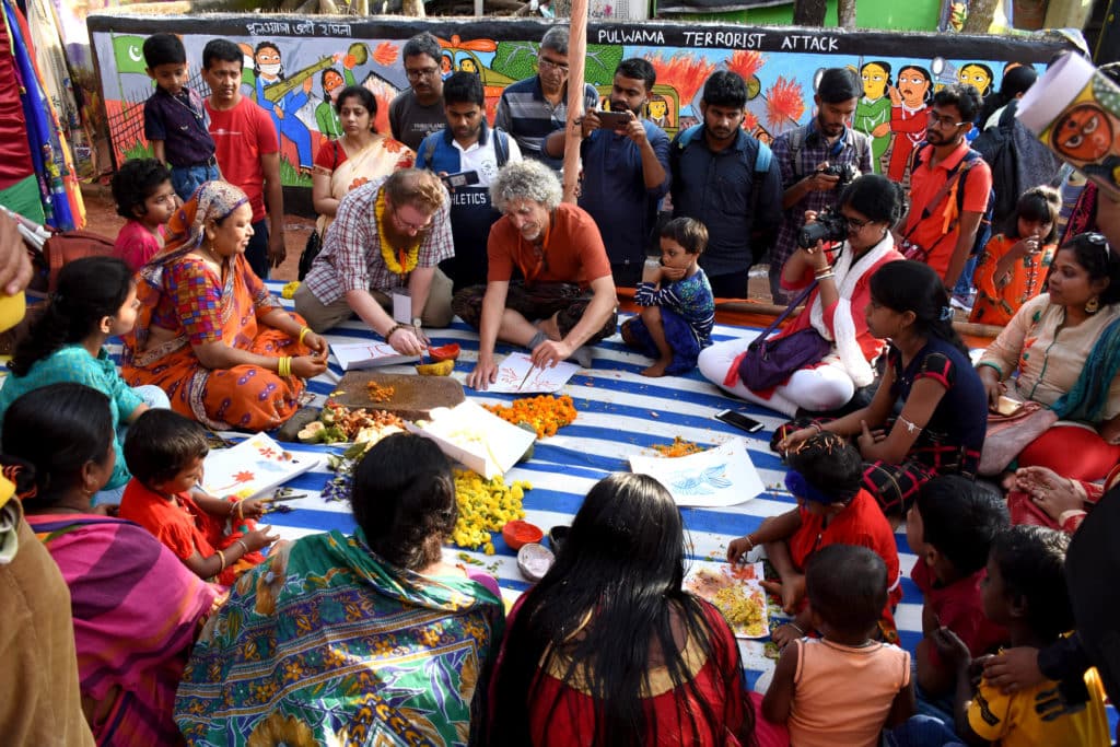 Natural colour making workshop at POT Maya festival. Photo: Banglanatak dot com Natural colour making workshop at POT Maya festival. Photo: Banglanatak dot com
