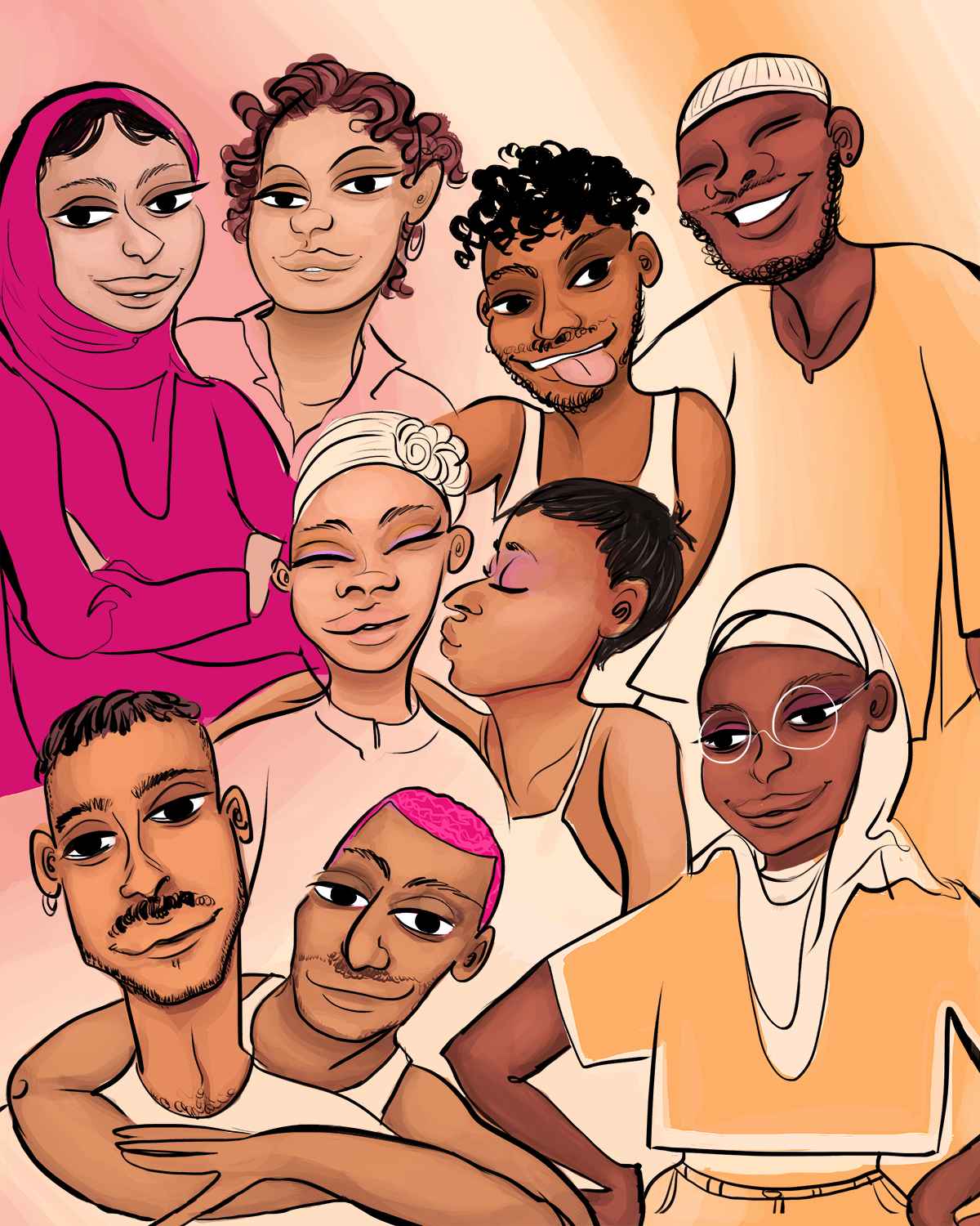 An illustration by The Queer Muslim Project. Artwork: Brohammed An illustration by The Queer Muslim Project. Artwork: Brohammed